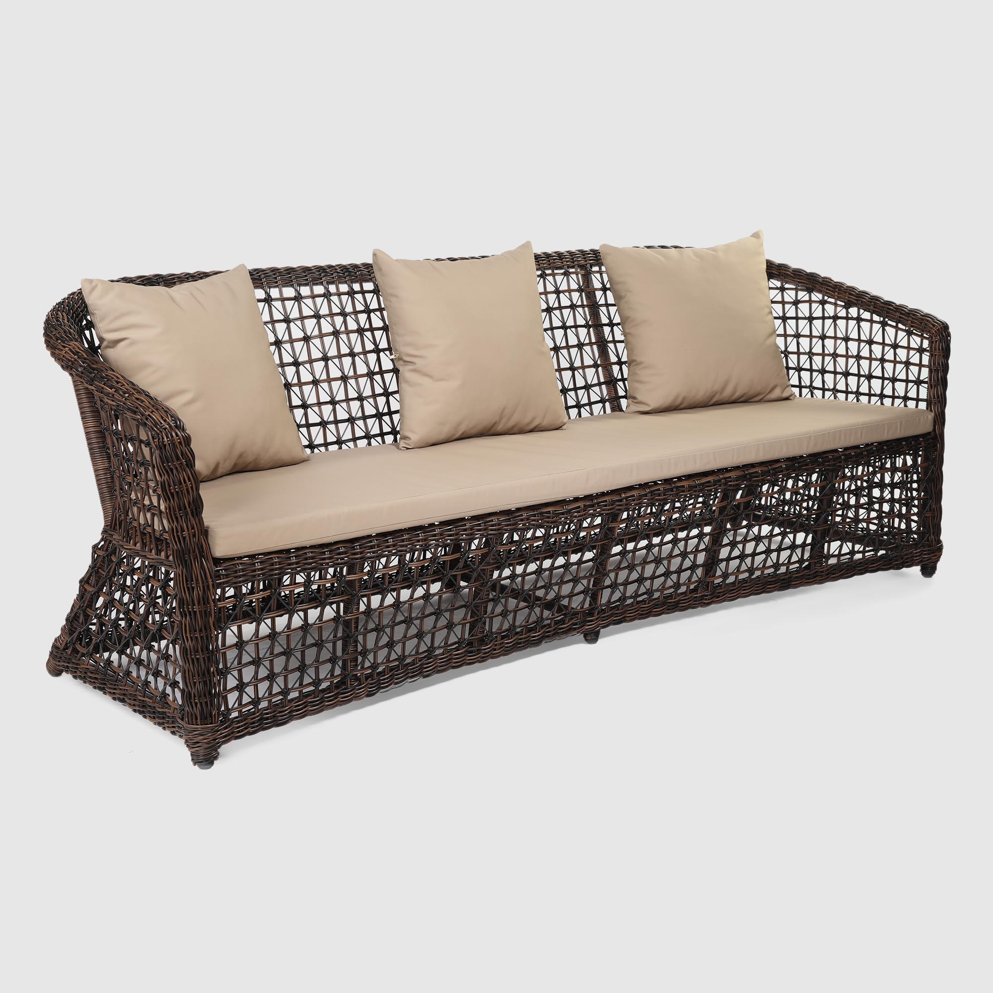 Комплект садовой мебели NS RATTAN Spider Dina 117 Sofa, цвет коричневый, размер 200х67х74 см - фото 2