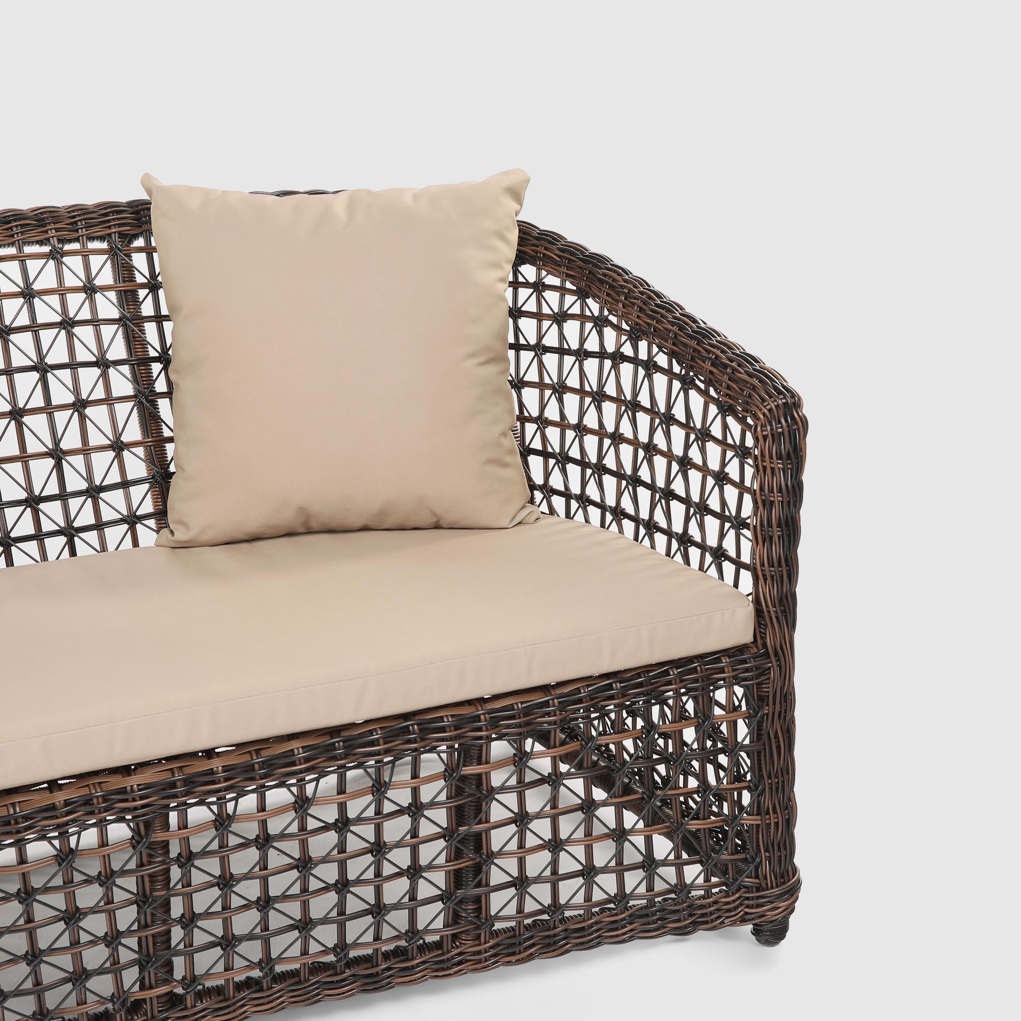 Комплект садовой мебели NS RATTAN Spider Dina 117 Sofa, цвет коричневый, размер 200х67х74 см - фото 10