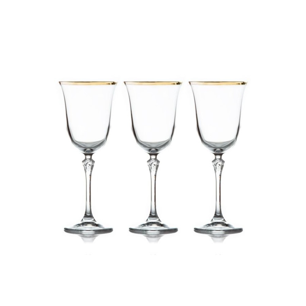 Набор бокалов для вина Lareine Gemma золото 225 мл 6 шт, цвет прозрачный - фото 2