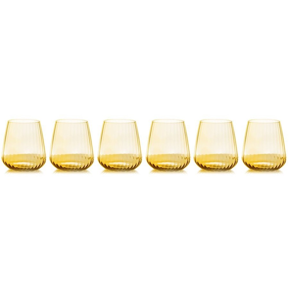 Набор стаканов для виски Lareine Opium янтарный 450 мл 6 шт набор стаканов для виски lareine gemma sivigli 365 мл 6 шт