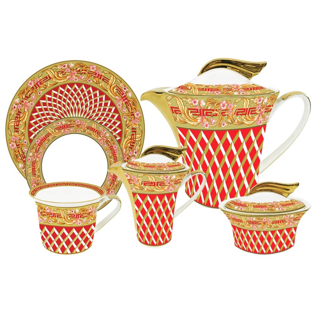 Сервиз чайный Royal Crown Аурелия 6 персон 21 предмет сервиз чайный royal crown бабочки 21 предмет 6 персон