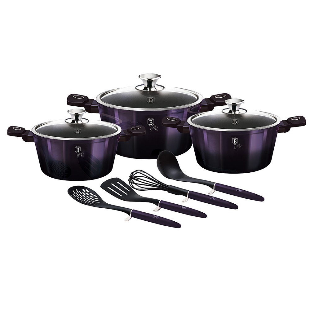 Набор посуды Berlinger Haus Purple eclips 10 предметов набор кухонных принадлежностей для выпечки 3 предмета силикон фиолетовый y4 3042