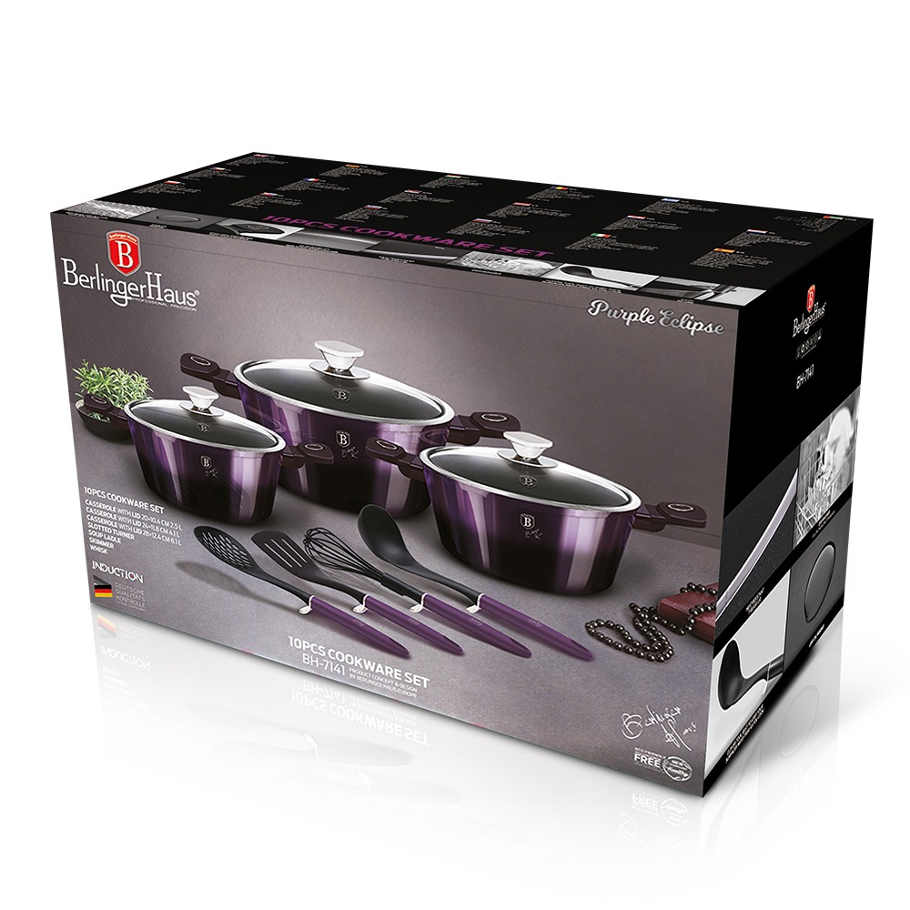 фото Набор посуды berlinger haus purple eclips 10 предметов