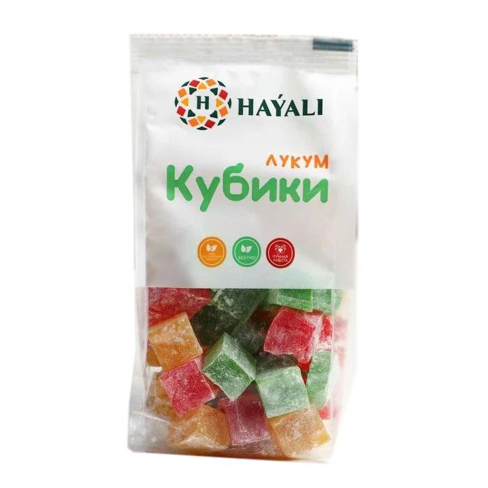 Лукум Hayali кубики фруктовый микс, 200 г рахат лукум с ванильным вкусом 1 кг тм подари чай
