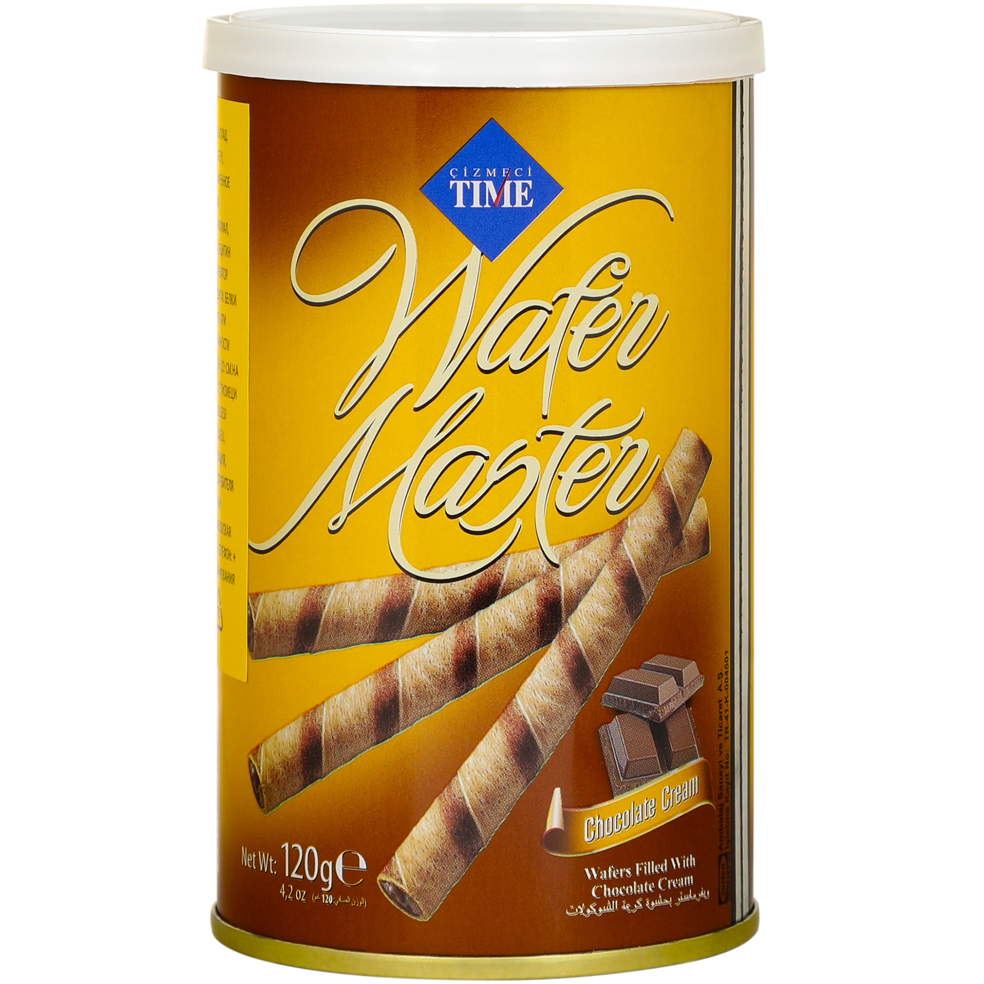 Трубочки Cizmeci Time вафельные wafer master шоколад, 120 г now лецитин тройная сила 1200 мг