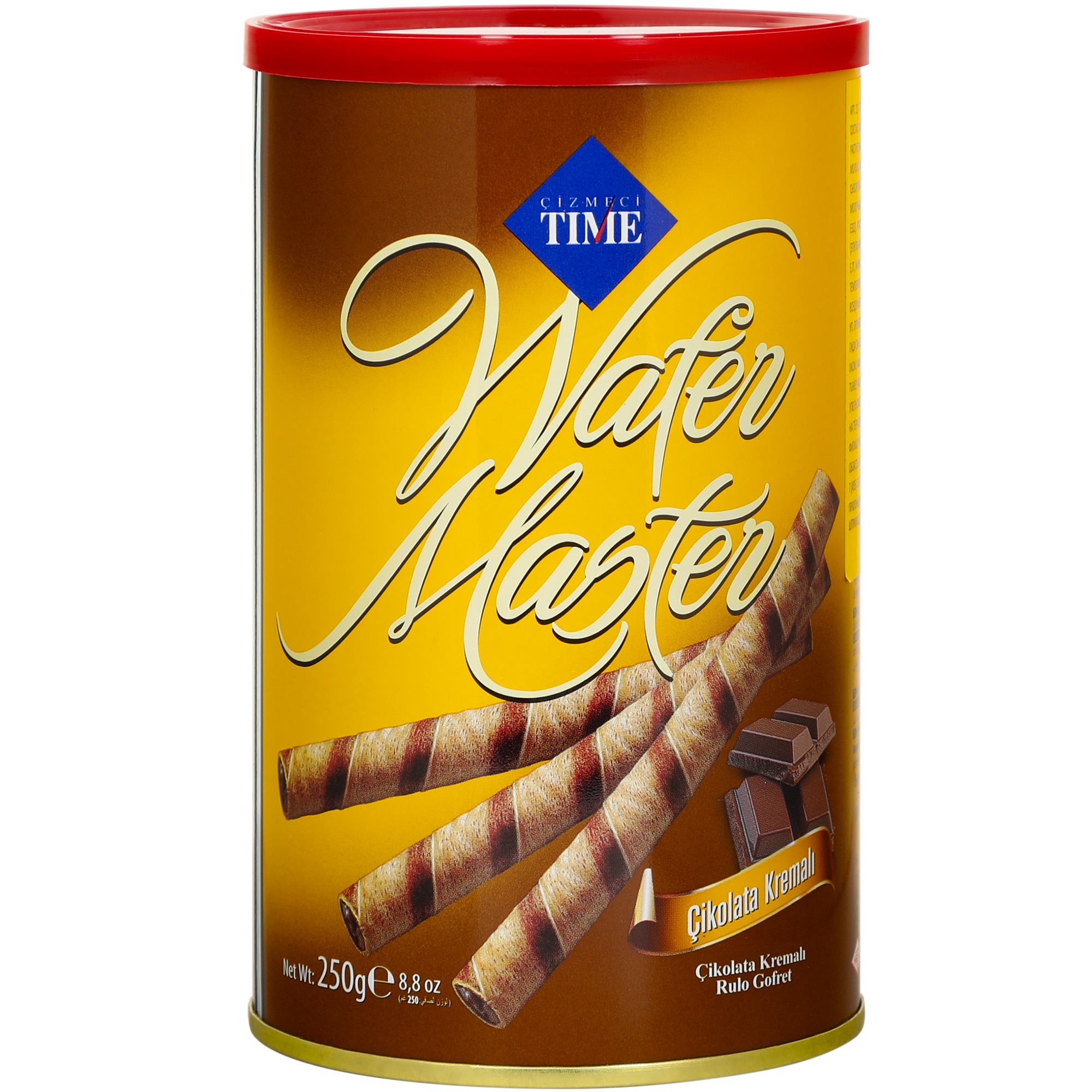 Трубочки Cizmeci Time вафельные wafer master шоколад, 250 г вафельные рулетики яшкино со вкусом сгущенного молока 160 гр