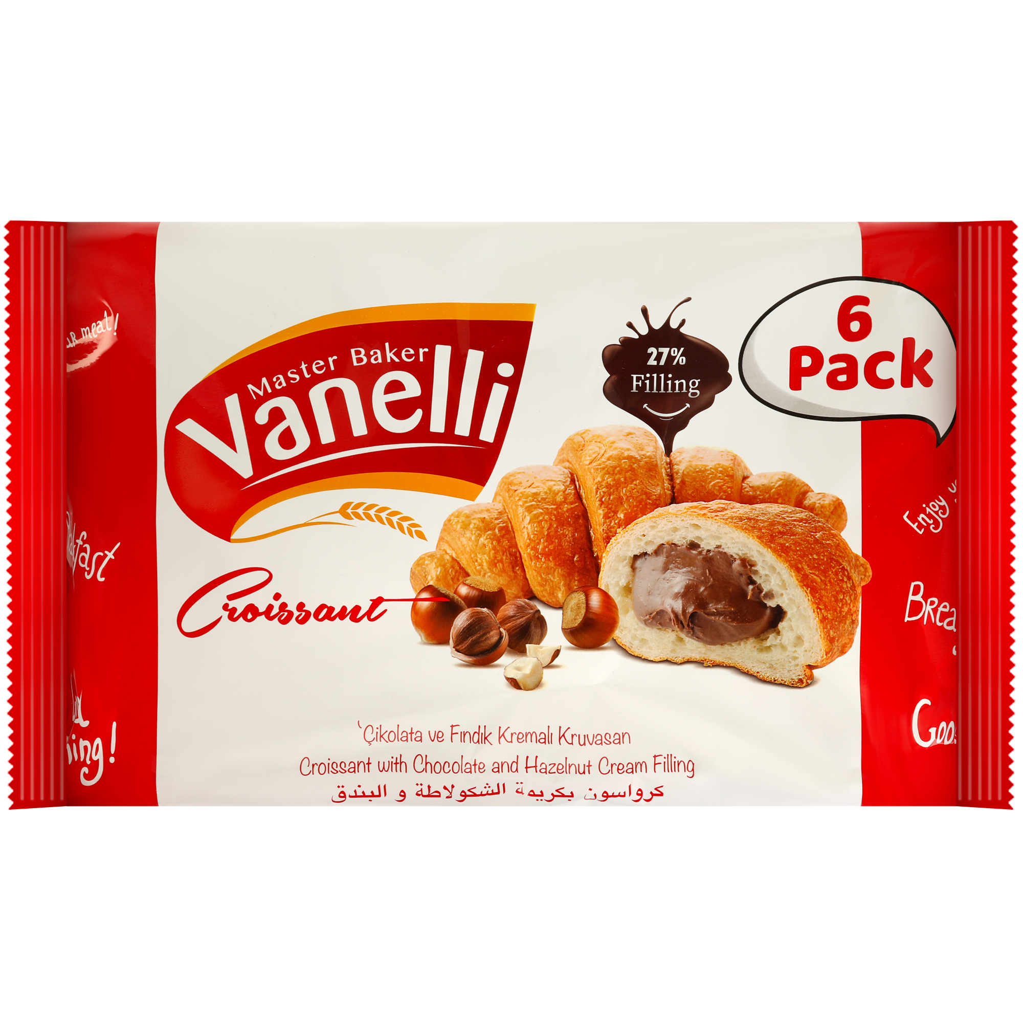 Круассан Vanelli с ореховым кремом, 36г х 6 круассан 7days мини с кремом ваниль 300 гр