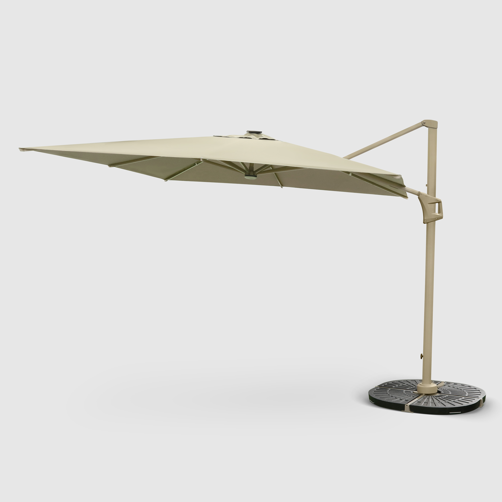 Зонт с LED подсветкой Greenpatio набор с кронштейном и утяжелителем 300х300 см комплект мебели greenpatio серый с белым 4 предмета