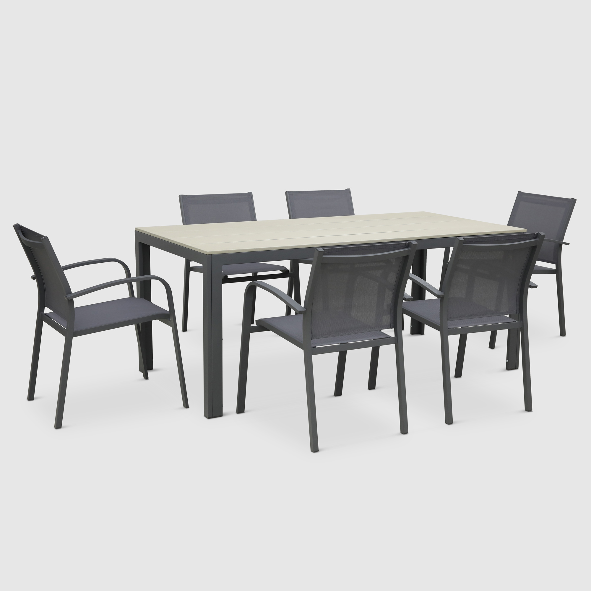 Комплект мебели Greenpatio антрацитовый 7 предметов стул складной greenpatio текстиль 57х48х89 см