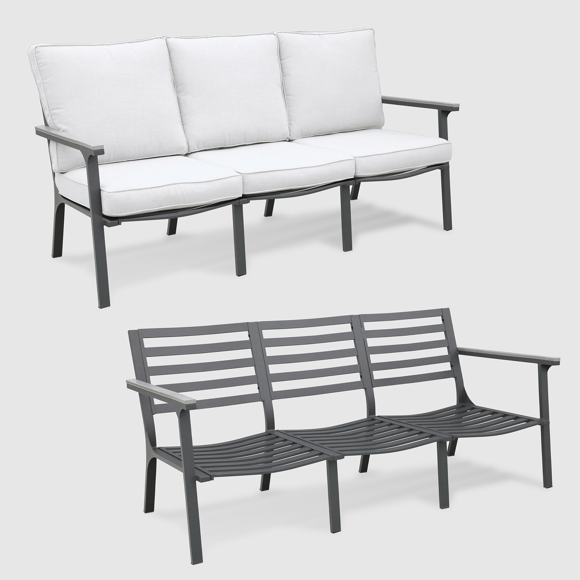 Комплект мебели Greenpatio серый с белым 4 предмета, цвет белый, размер 180х79х80 - фото 16