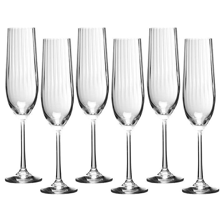 Набор бокалов Crystalex Waterfall для шампанского 190 мл 6 шт набор бокалов для шампанского asio 190 мл 6 шт
