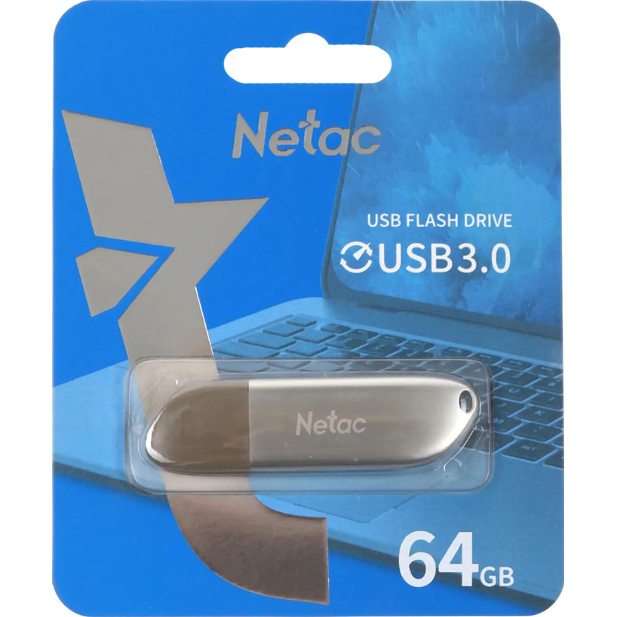 Флеш-накопитель Netac U352 64 Гб, цвет серебристый - фото 3