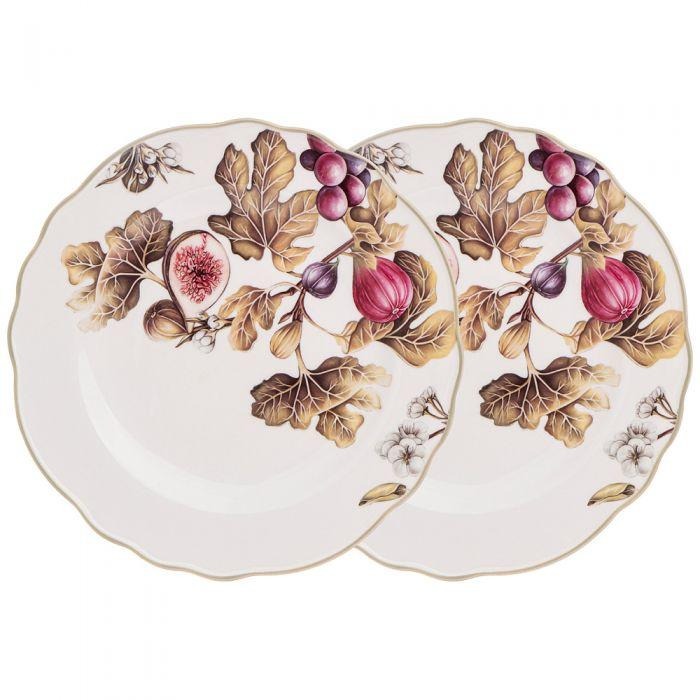 Набор обеденных тарелок Lefard Village 85-1886 инжир 25,5 см 2 шт, цвет белый - фото 1