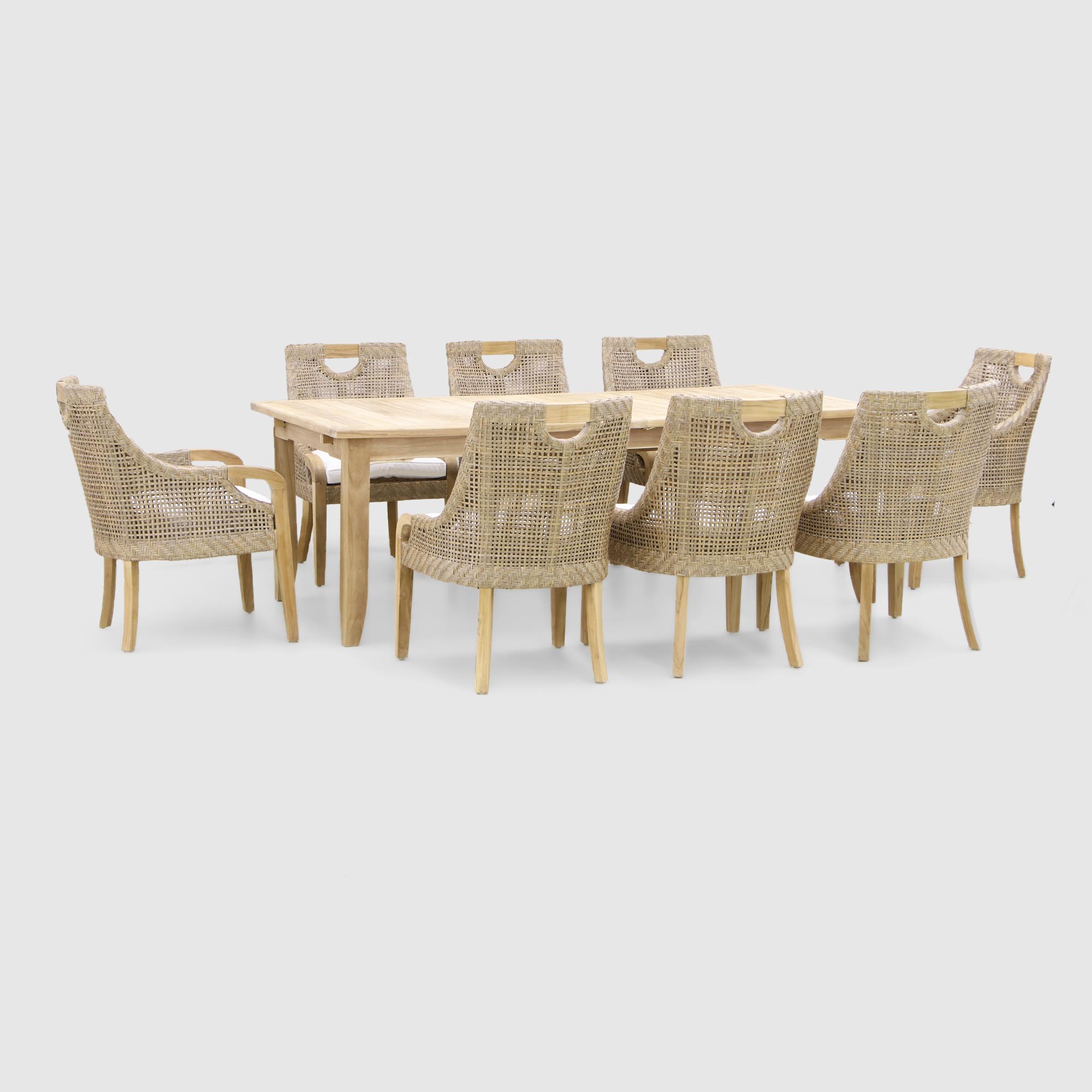 Комплект мебели Jepara curved из 9 предметов (101), цвет светло-коричневый, размер 60х60х90