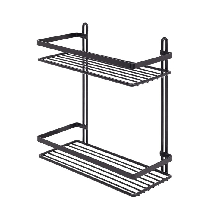 Полка прямая Teknotel 2 яруса черный матовый 25x12x27 см Вид №1