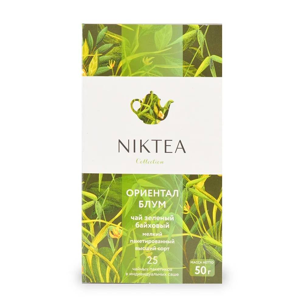 чай зелёный niktea красная поляна 25×1 75 г Чай зеленый Niktea Ориентал Блум 25 x 2 г