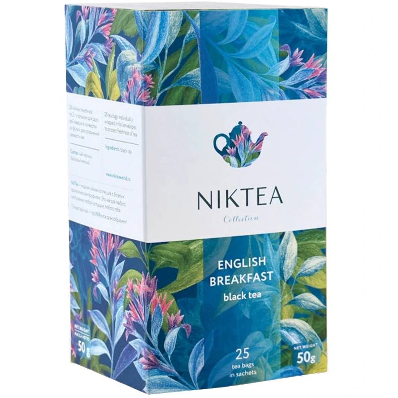 Чай черный Niktea Английский завтрак 25 x 2 г чай india leaf английский завтрак среднелистовой 100 г