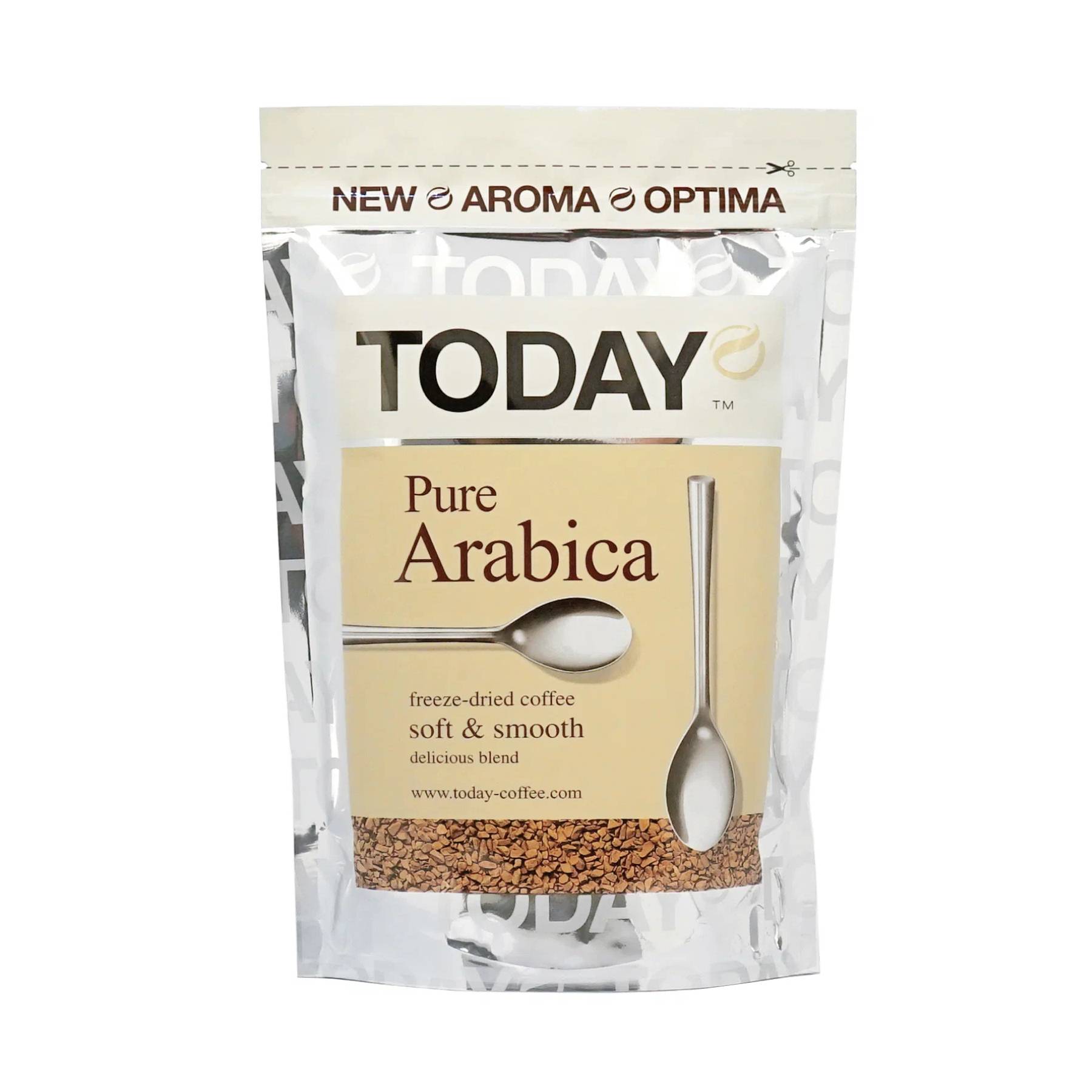Кофе расворимый Today Pure arabica, 150 г кофе растворимый 3 в 1 петровская слобода пломбир 18 г 25 пакетиков