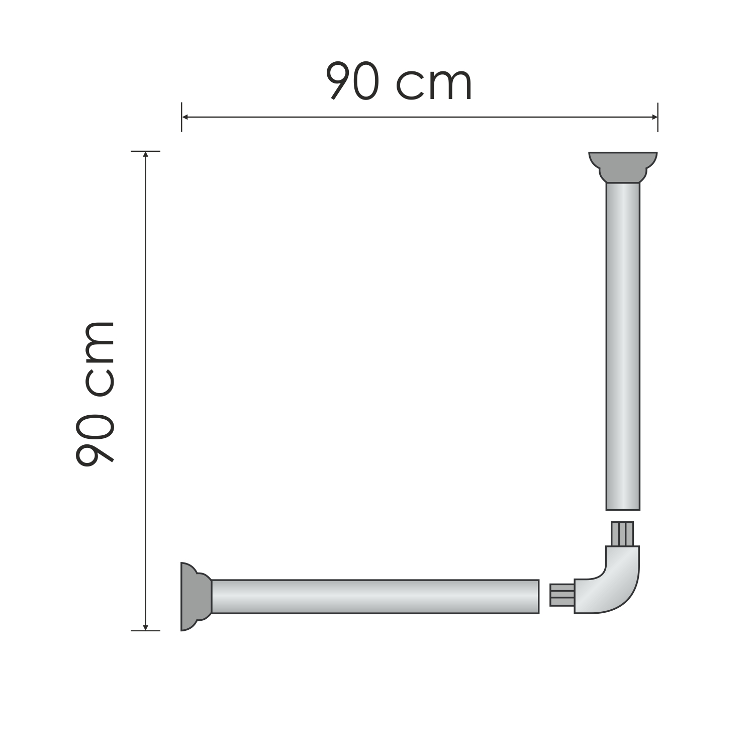 фото Карниз для ванной wasserkraft dinkel 90x90 см