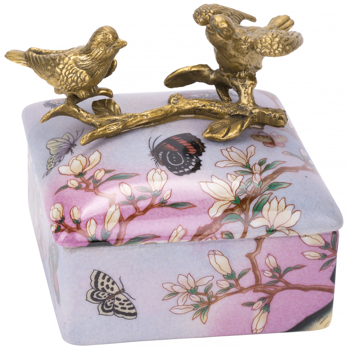 Шкатулка с птичками Glasar 10х10х10 см компактная шкатулка для ювелирных изделий beroma