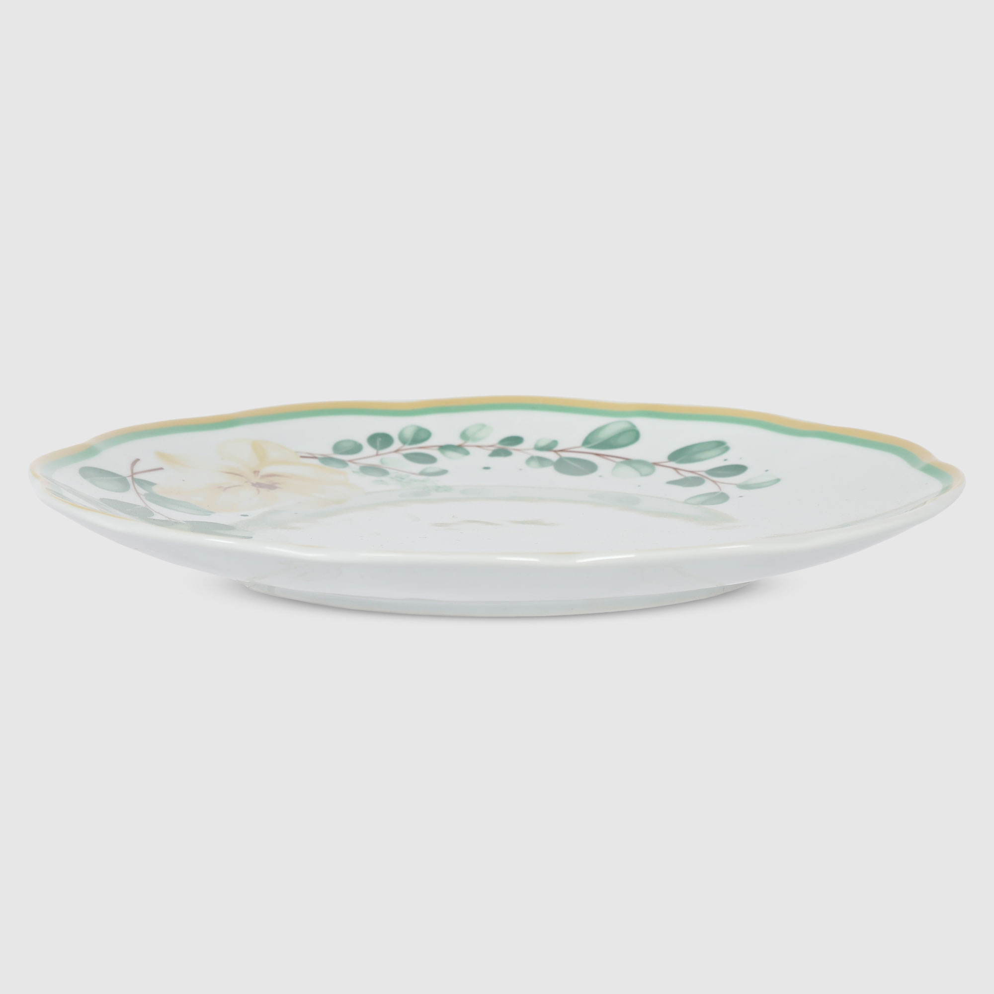 Тарелка обеденная Royal Garden Эвкалиптовый венок 27 см, цвет белый - фото 2