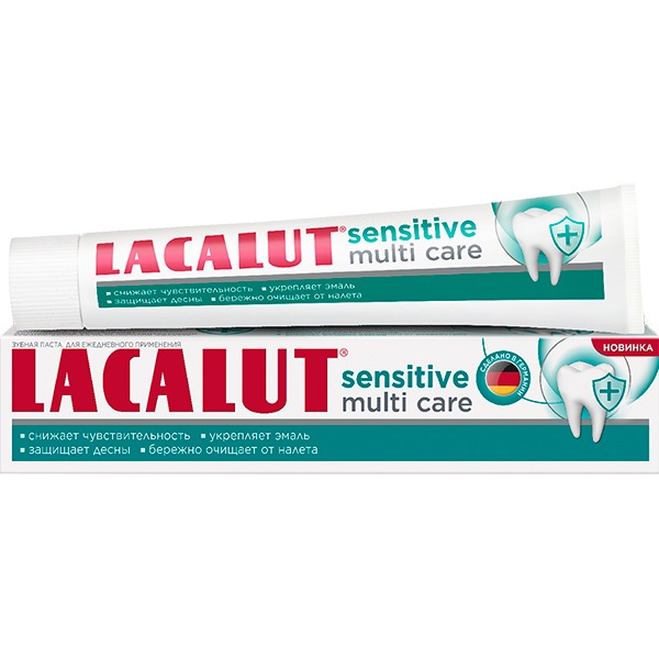 Зубная паста Lacalut Sensitive Multi care 60 гр ополаскиватель для полости рта lacalut sensitive 500 мл антибактериальный