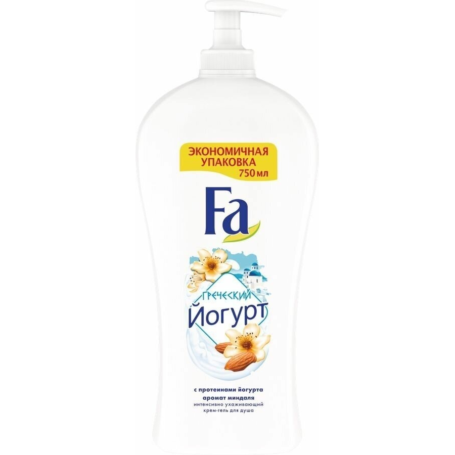 Крем гель для душа FA Греческий йогурт с миндалем 750 мл йогурт epica персик маракуйя 4 8% бзмж 130 гр