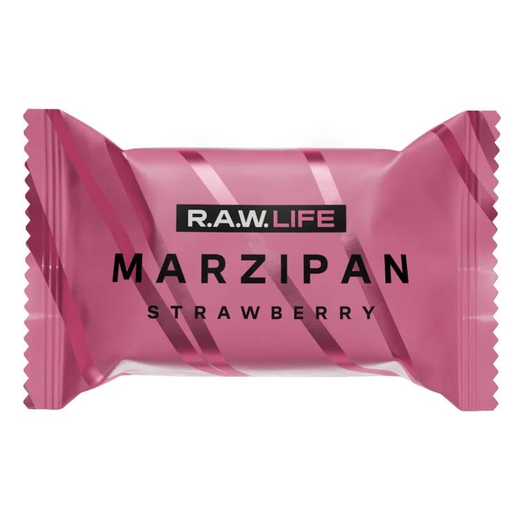 Конфета R.A.W. LIFE Marzipan Клубника, 19 г йогурт питьевой чудо клубника земляника 2 4% бзмж 270 гр