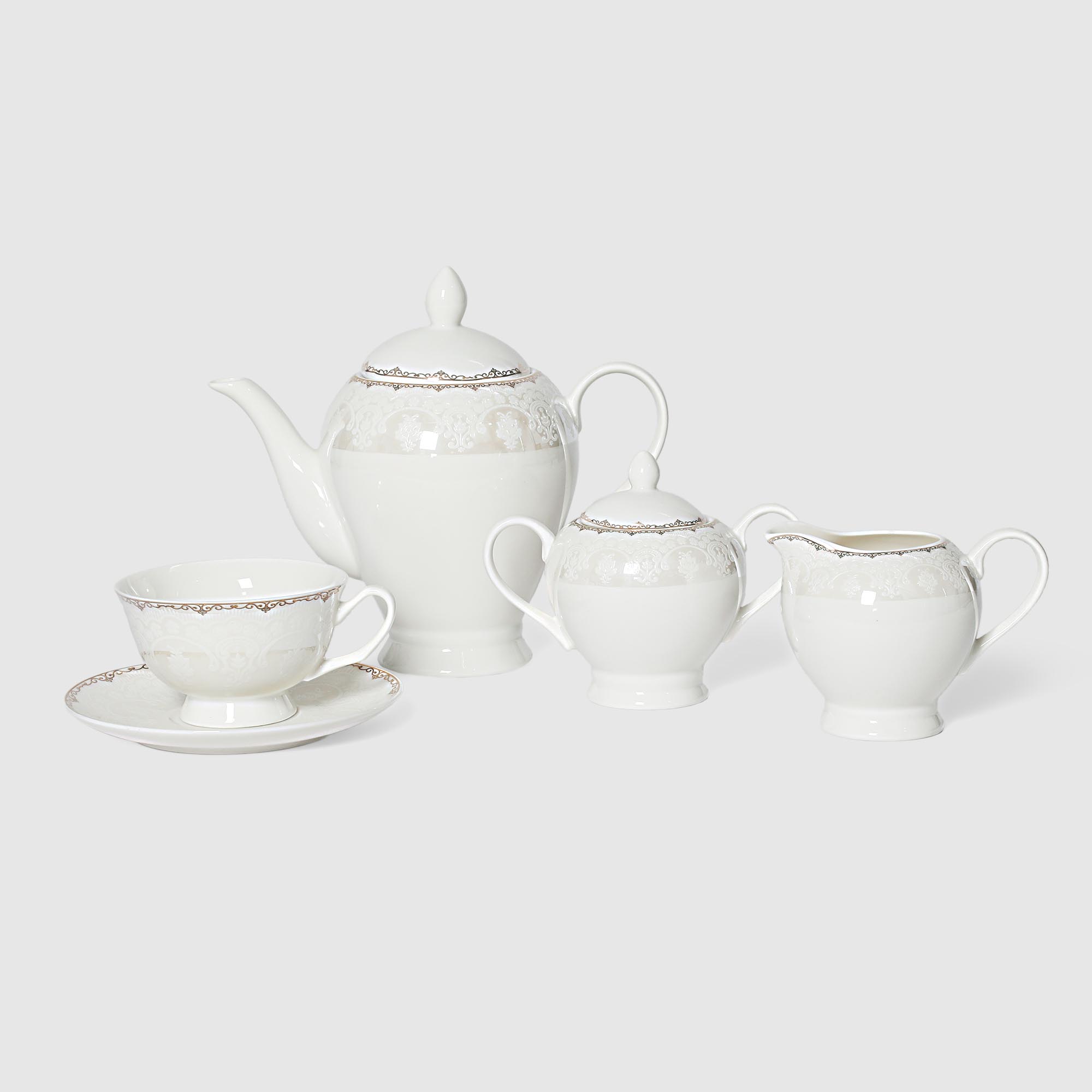 Сервиз чайный French garden Donna 15 предметов 6 персон, цвет белый