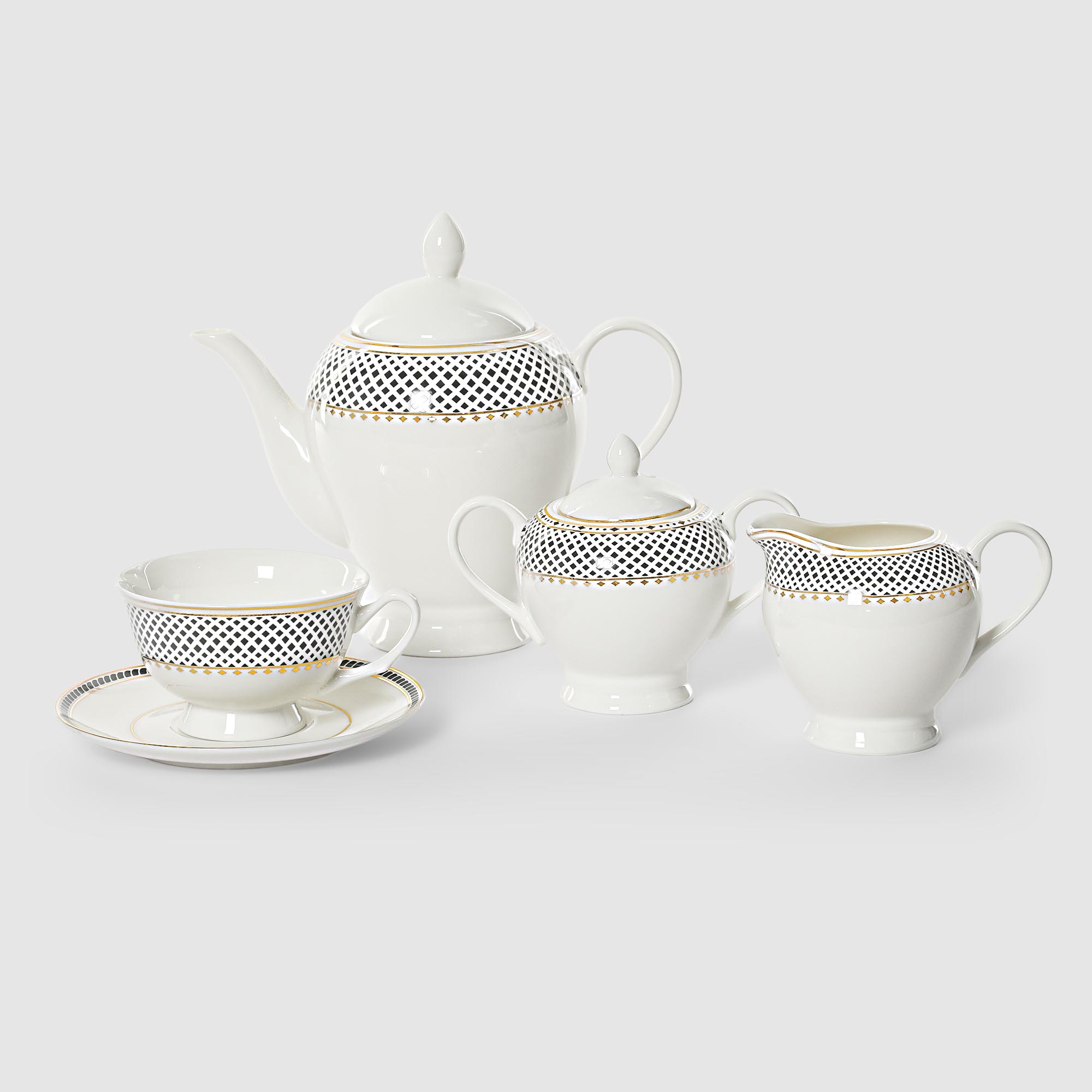 Сервиз чайный French garden Twist 15 предметов 6 персон, цвет белый