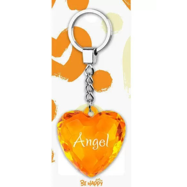 Брелок Be Happy Сердце Акварель Angel, цвет оранжевый