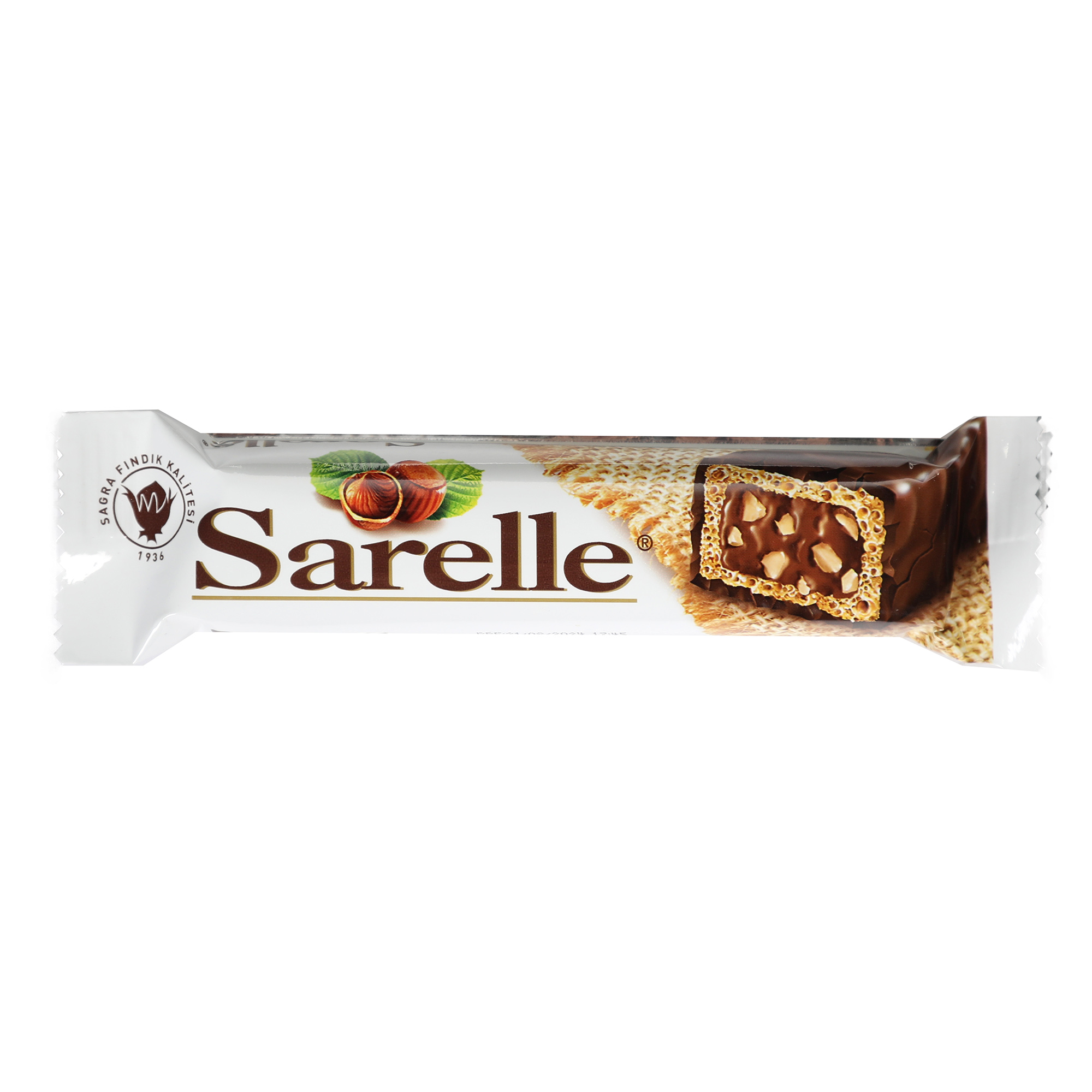 Вафли Sarelle с орехом и шоколадынм кремом в молочном шоколаде, 33 г