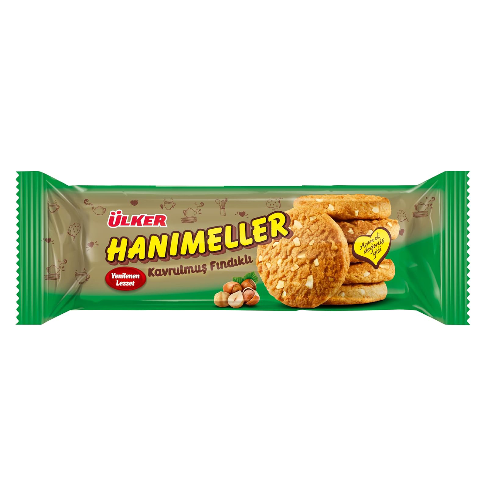 Печенье Ulker Hanimeller с фундуком, 82 г трубочки вафельные ulker с фундуком 170 г