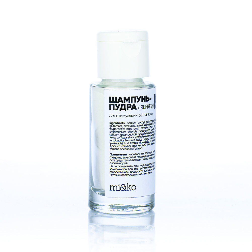 Шампунь-пудра Mi&ko Refresh для активирования роста волос Zero Waste 15 г активатор роста волос 3х15 мл dnc