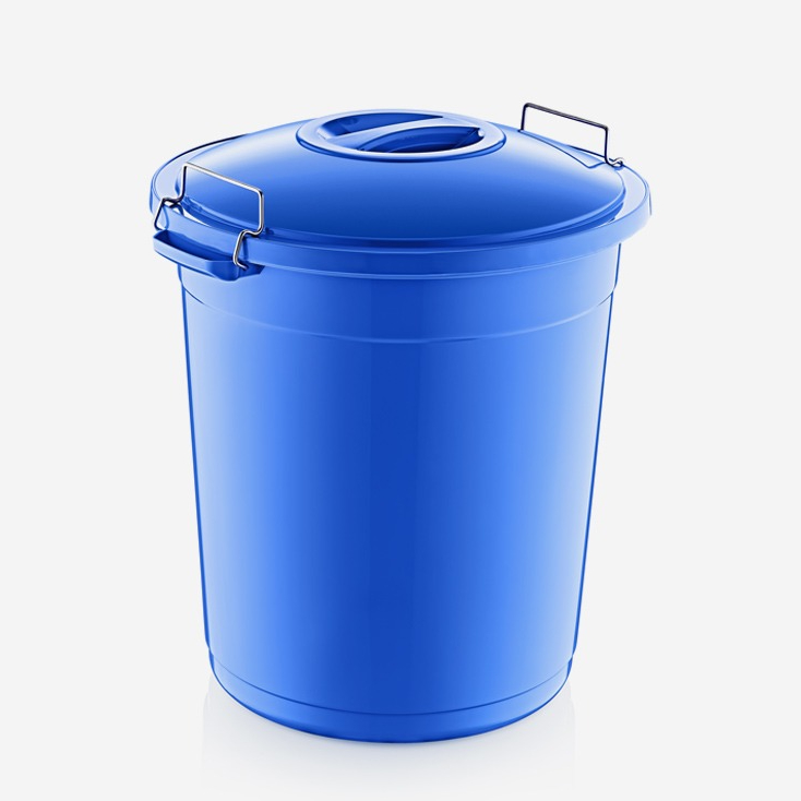Ведро для мусора Turan с крышкой 50 л, цвет синий