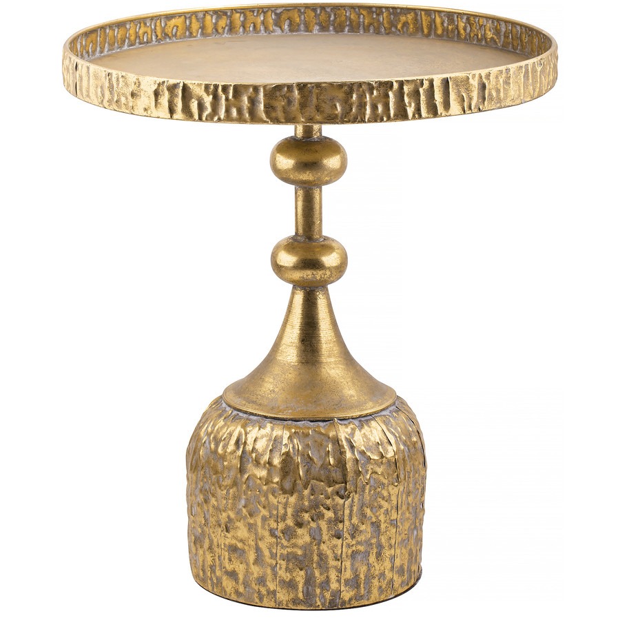 Столик Glasar золотистый 51х51х57 см пуф glasar золотистый с розовым 40х40х46 см