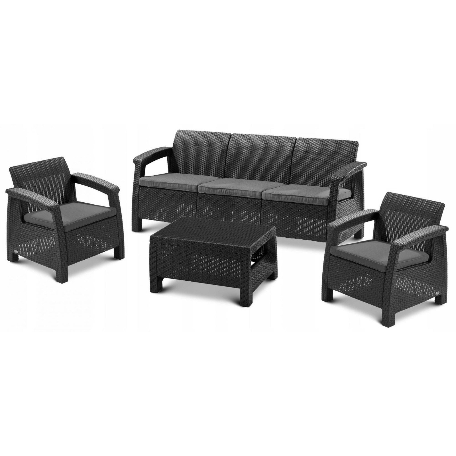 Набор мебели Heniver Novara темно-серый 4 предмета кресло heniver babel темно коричневое 62х42х85 см