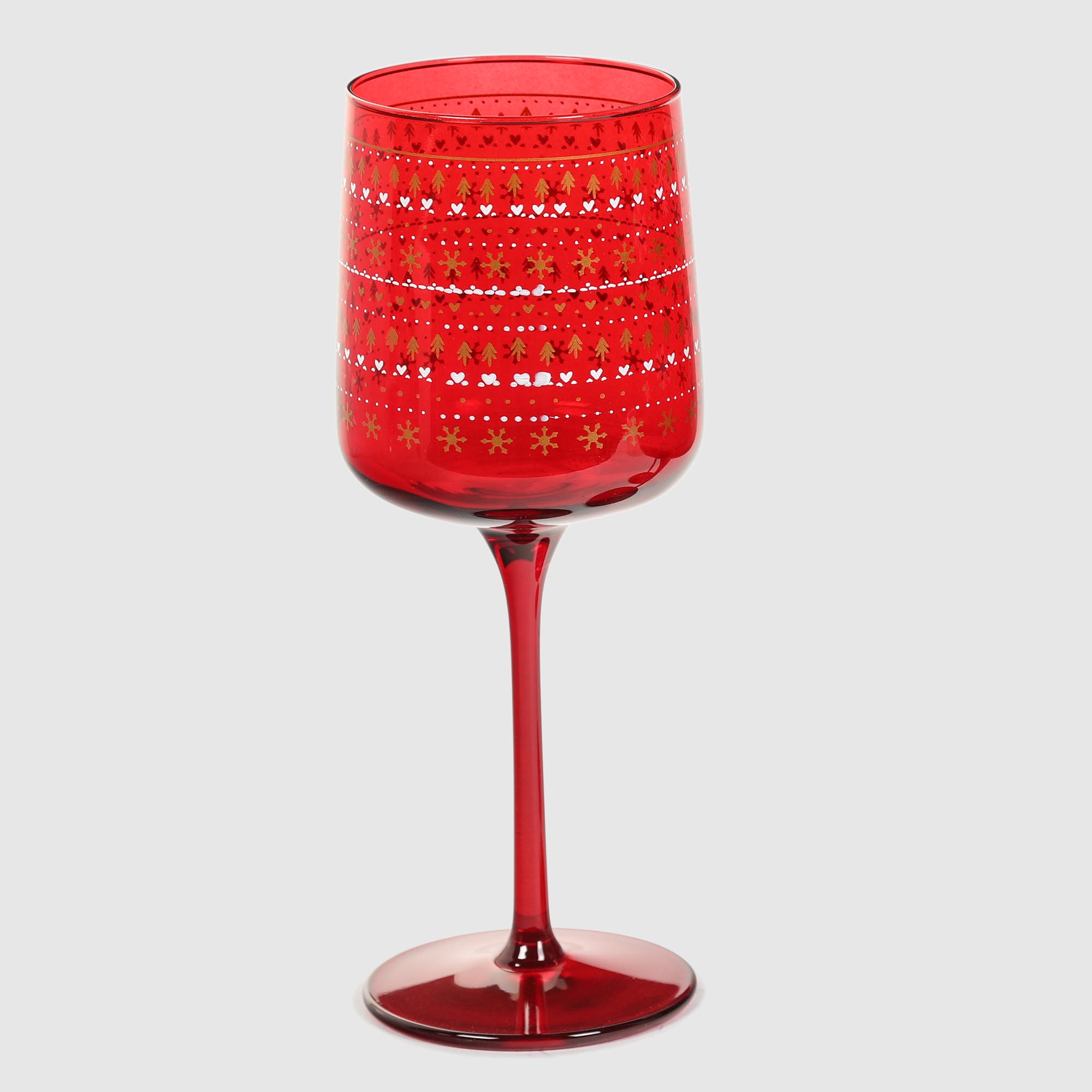 Набор бокалов Mercury Tableware Elegant red star 320 мл 6 шт, цвет красный - фото 4