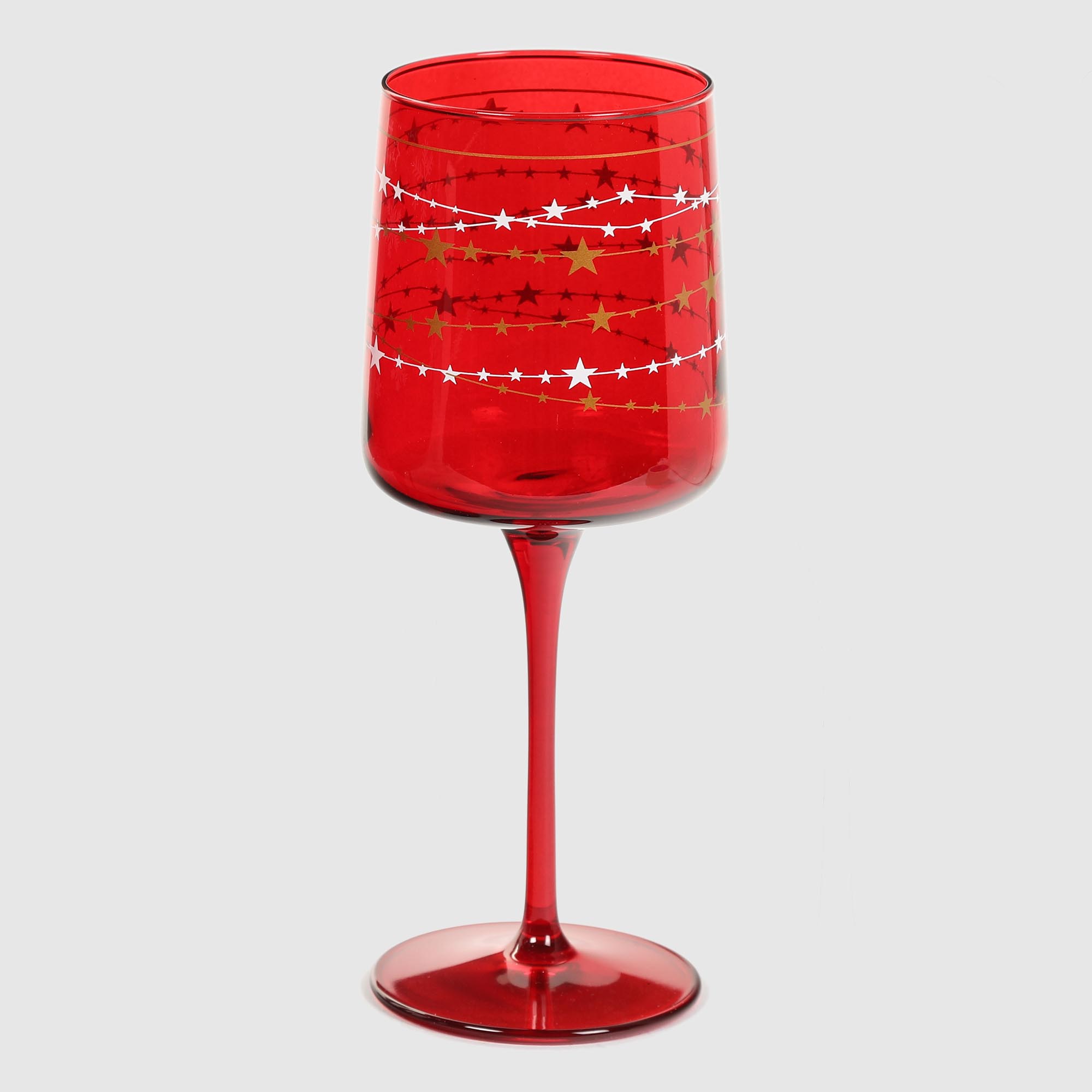 Набор бокалов Mercury Tableware Elegant red star 320 мл 6 шт, цвет красный - фото 5
