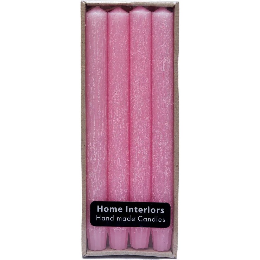 фото Набор столовых свечей home interiors розовые 25 см 4 шт