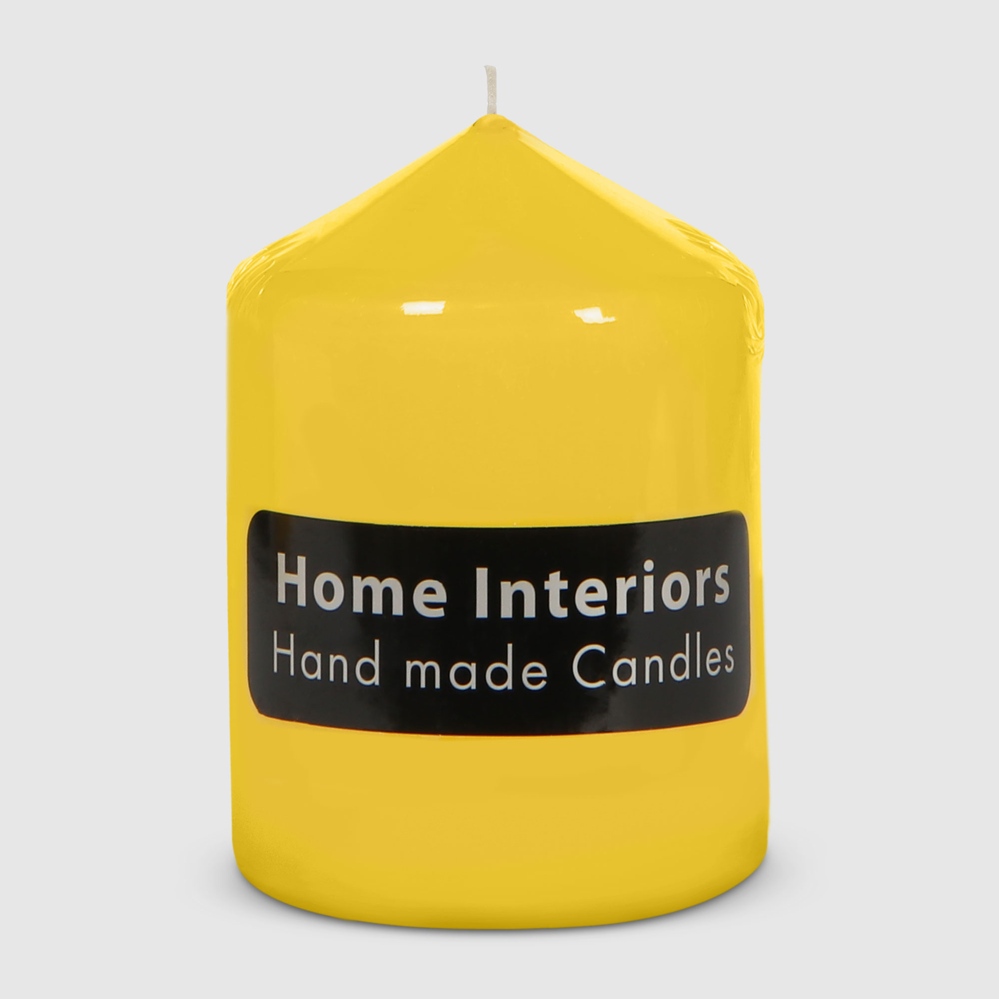фото Свеча столбик home interiors желтый 7х10 см