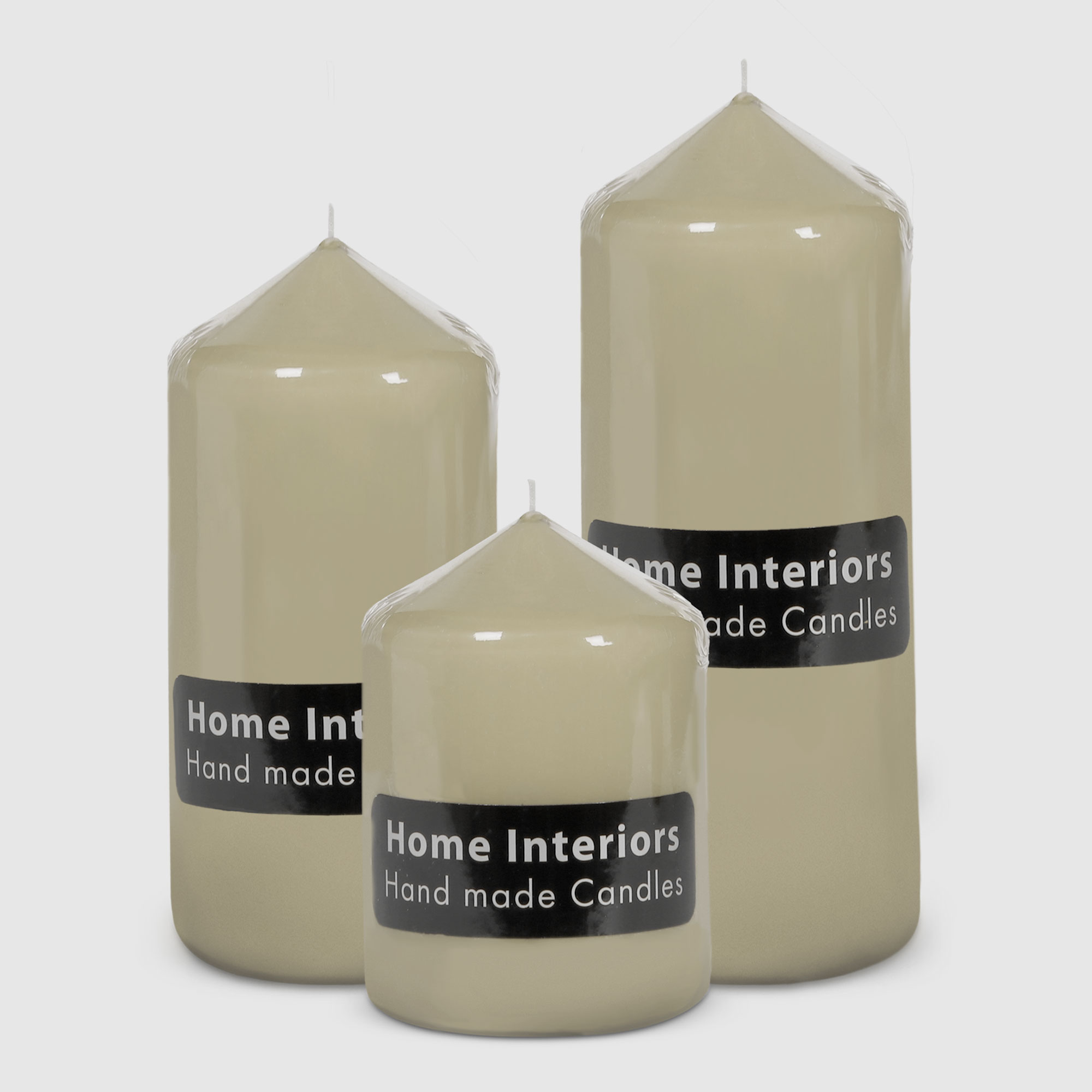 Свеча столбик Home Interiors светло-серый 7х10 см - фото 2