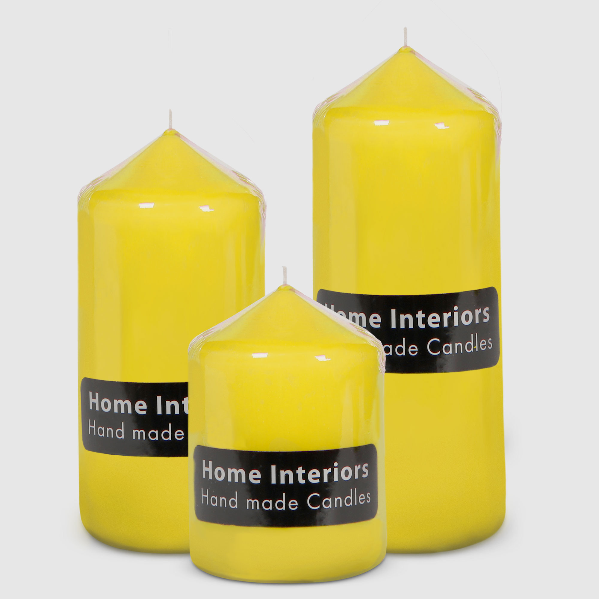 Свеча столбик Home Interiors желтый 7х12 см - фото 2