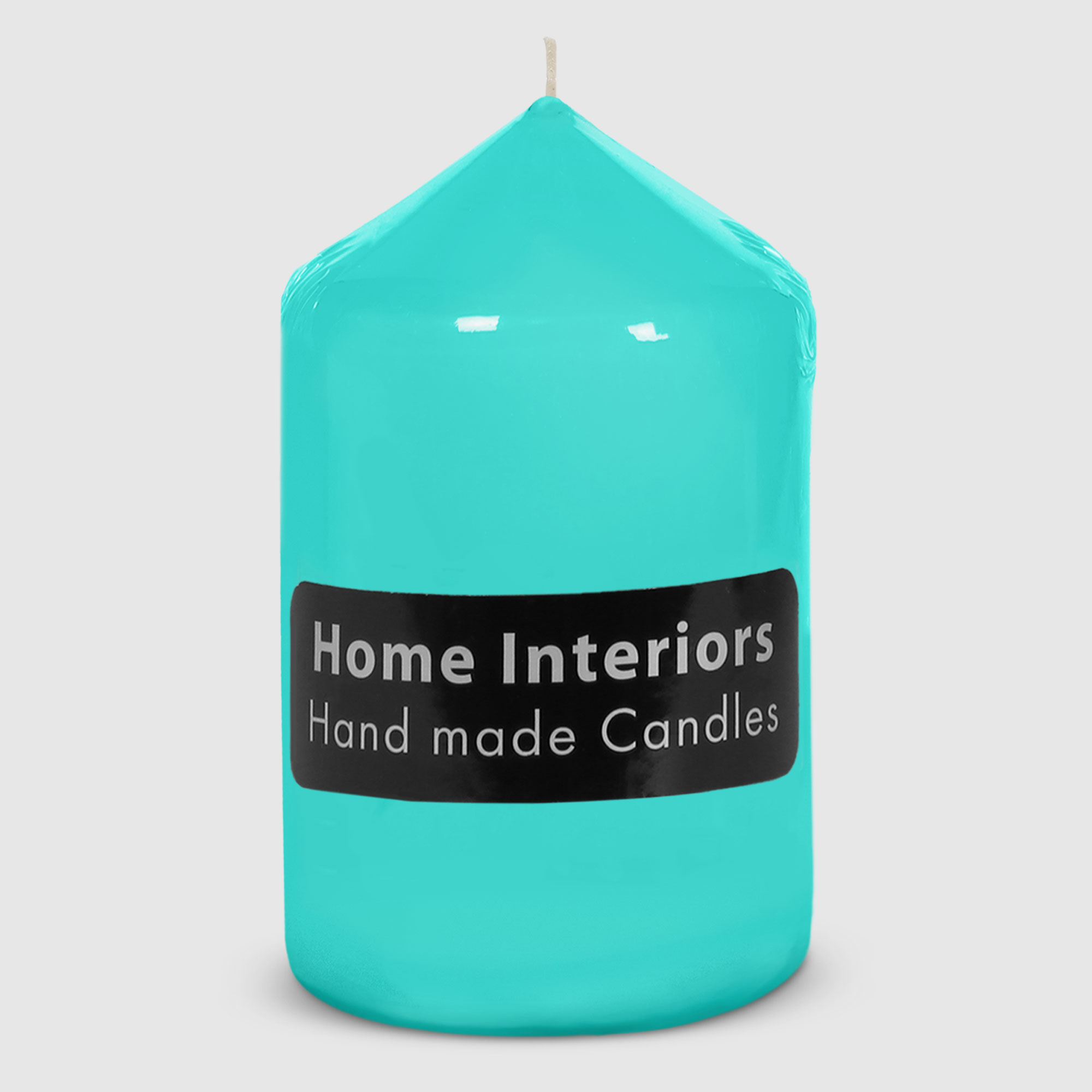 Свеча столбик Home Interiors голубой 7х12 см