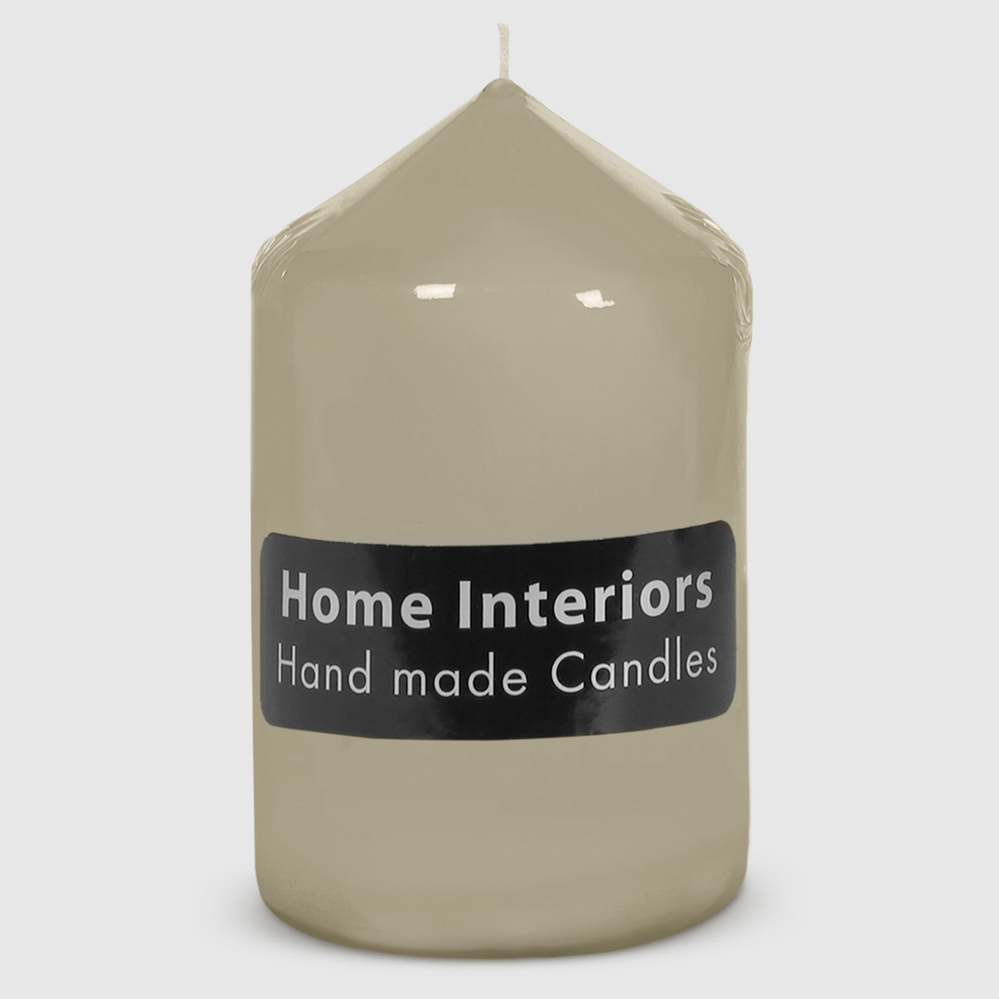 Свеча столбик Home Interiors светло-серый 7х12 см - фото 1