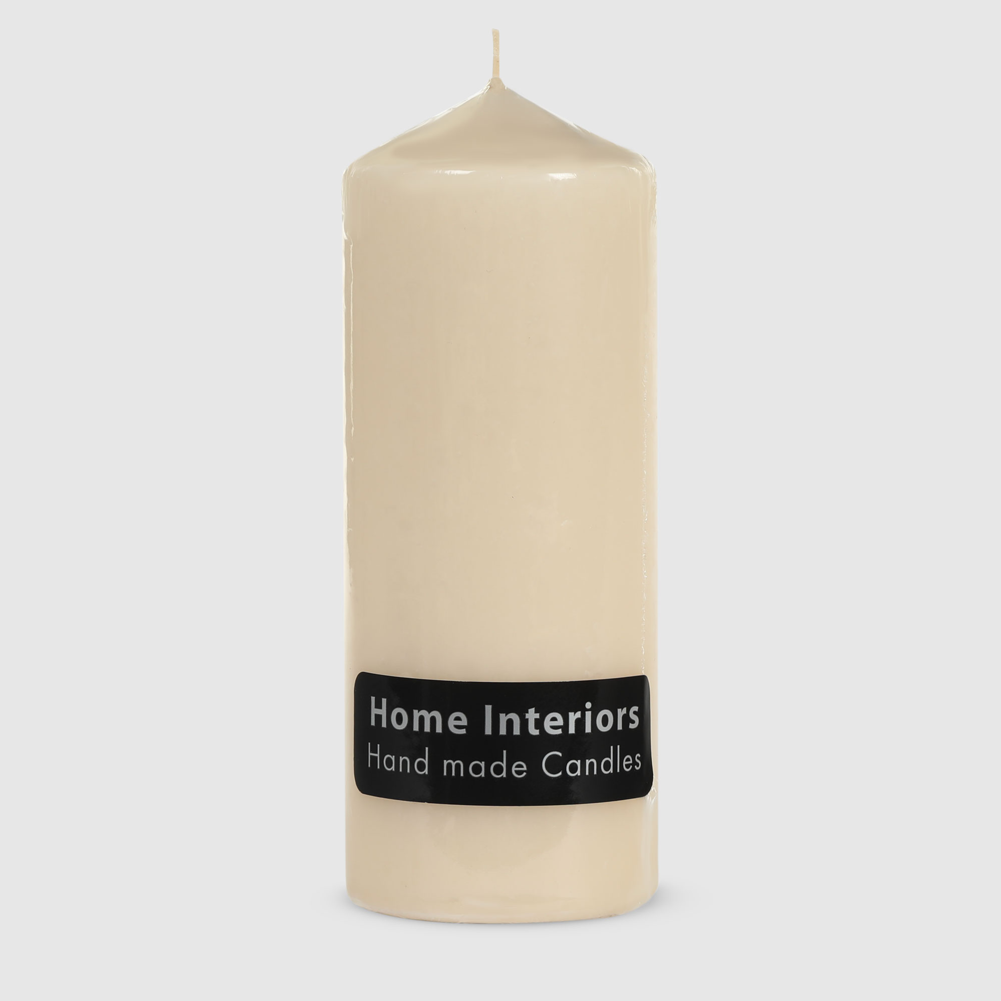 Свеча столбик Home Interiors бежевый 7х18 см