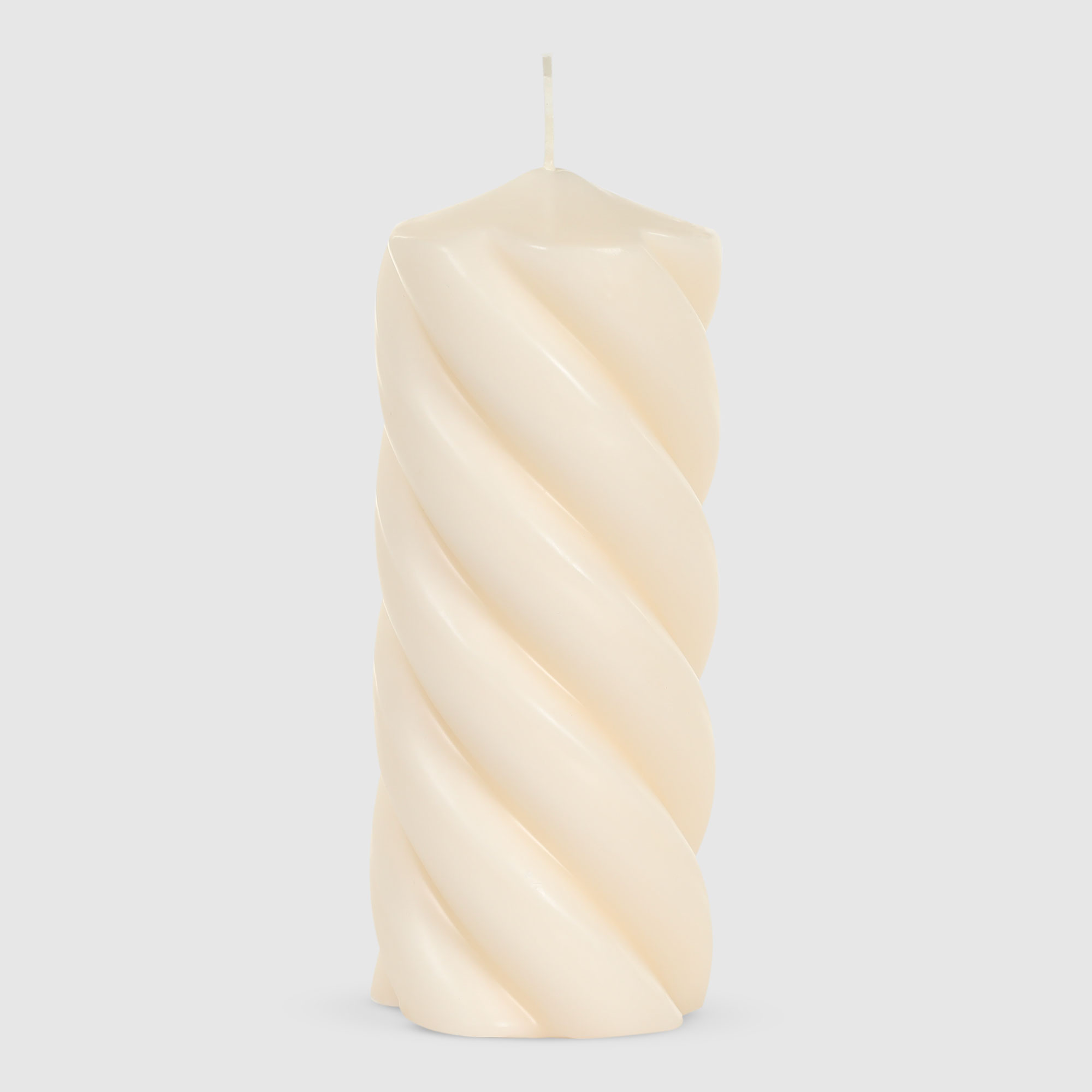 Свеча столбик витой Home Interiors бежевый 8х20 см свеча bertek сlassic колонна бежевый 8х20 см
