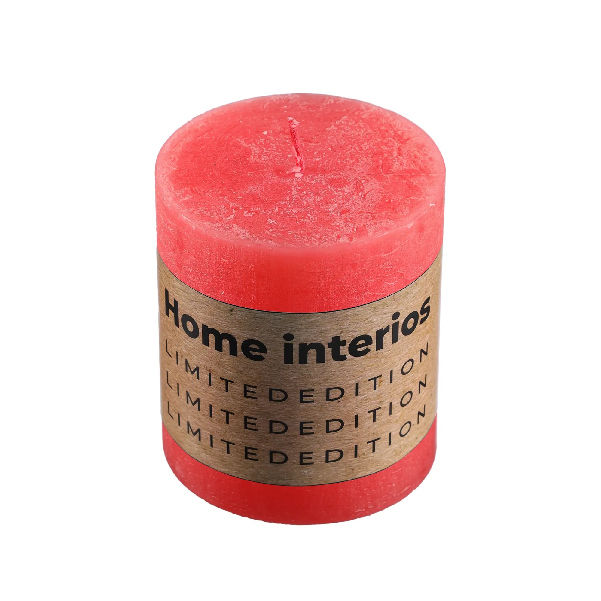 Свеча столбик рустик Home Interiors нежно красный 7х8 см свеча цилиндр парафиновая красный металлик 4×6 см