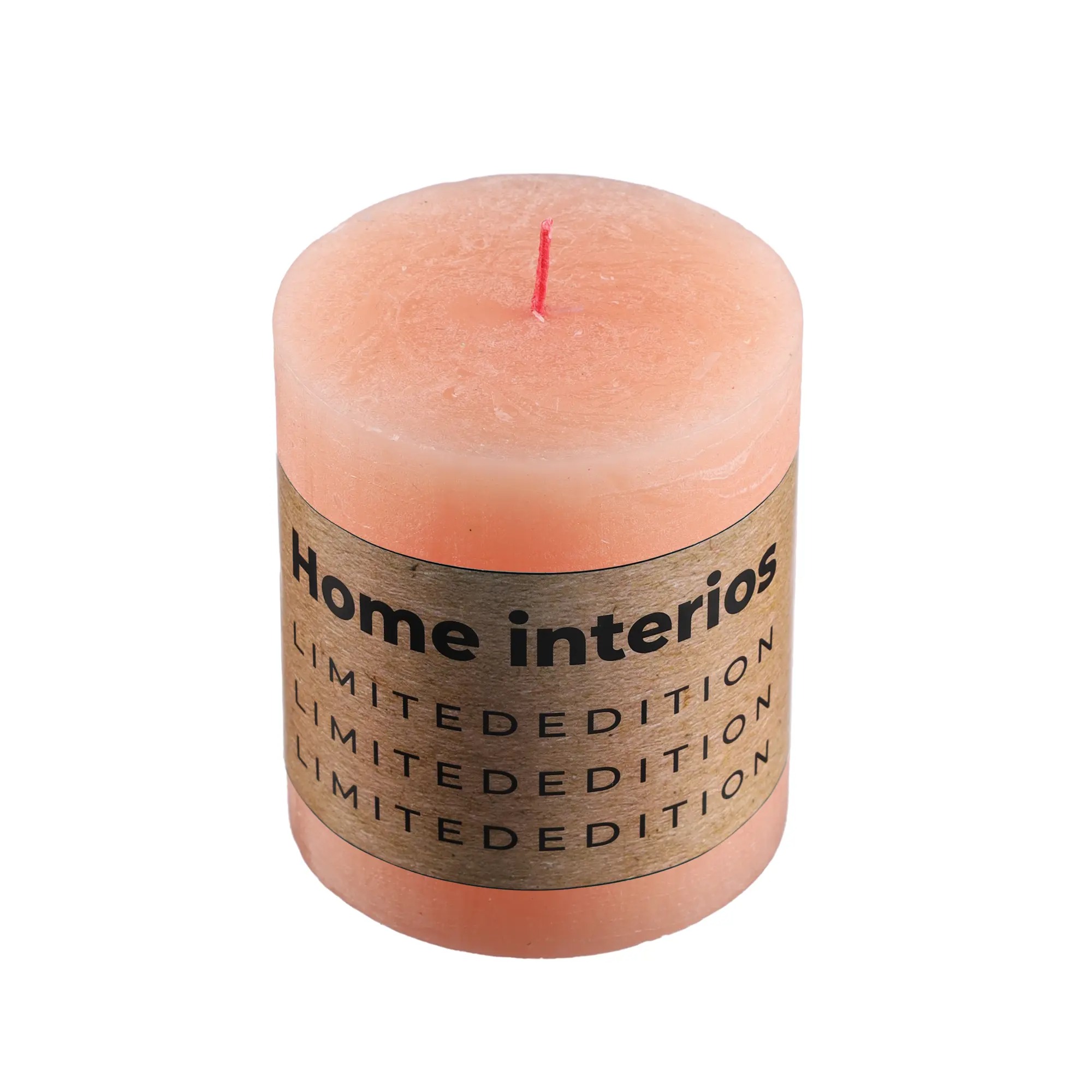 Свеча столбик рустик Home Interiors сливочная карамель 7х8 см резинка декоративная 18 мм 10 ± 1 м розово персиковый