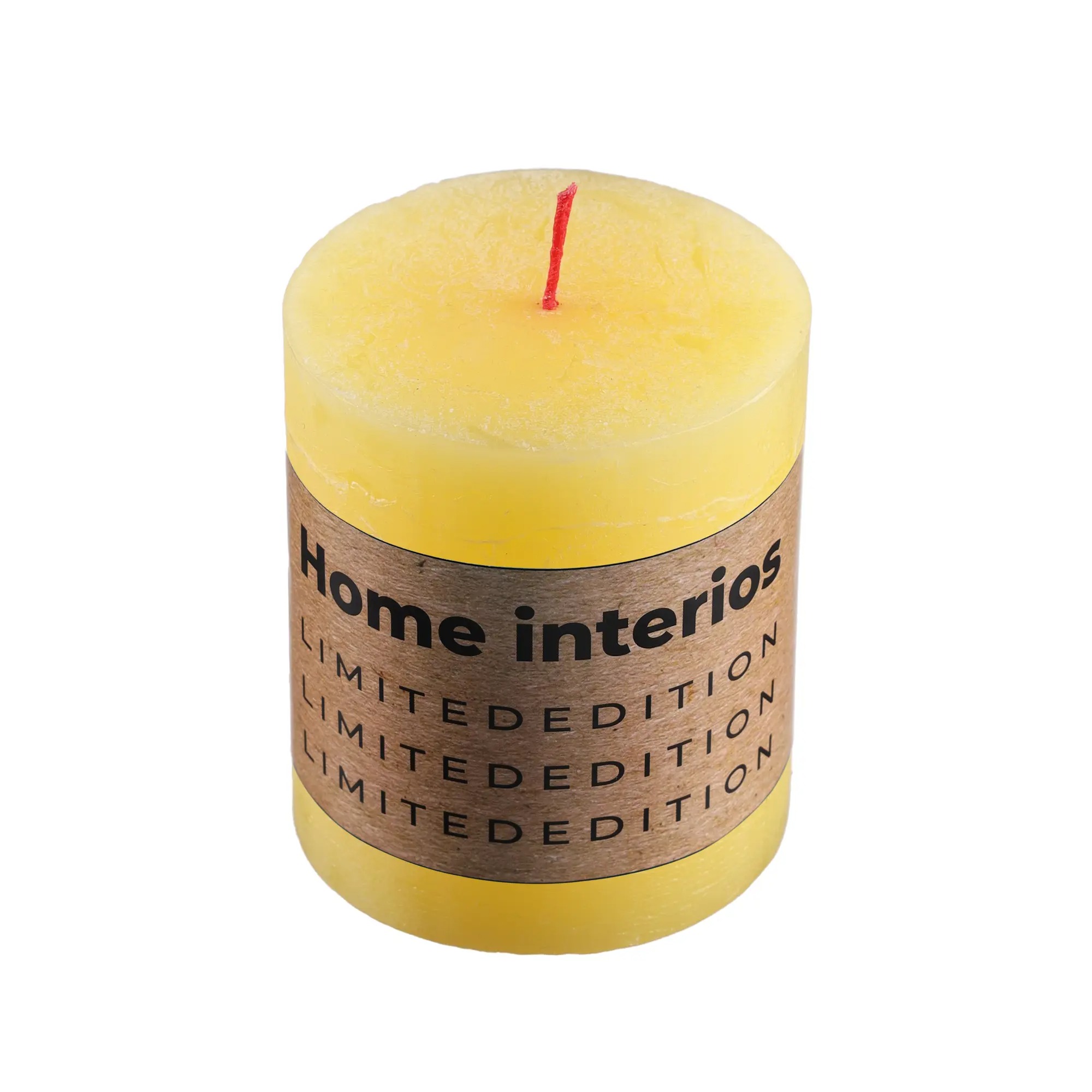 Свеча столбик рустик Home Interiors медово-жёлтый 7х8 см цена и фото